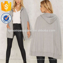 Bolsillo delantero gris con capucha superior OEM / ODM Fabricación al por mayor de prendas de vestir de las mujeres de la moda (TA7015H)